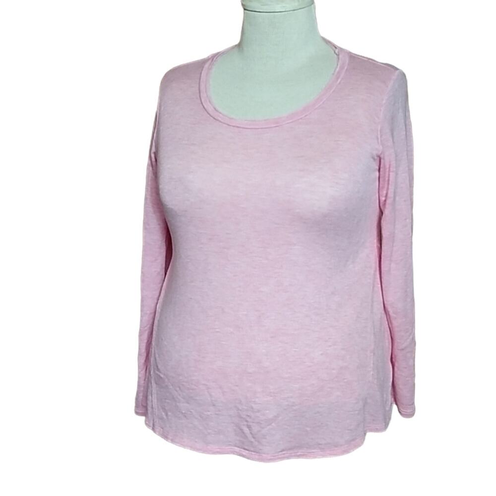 Bobeau SZ LG Long Sleeve T Shirt Lightweight Pink Super Soft